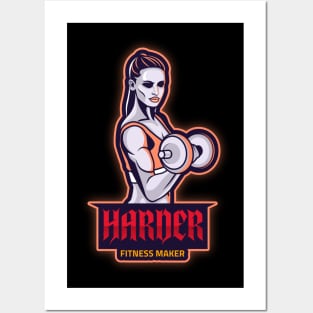 Harder Fitness Maker Design T-shirt Coffee Mug Apparel Notebook Sticker Gift Mobile Cover Posters and Art